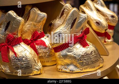 Lindt Chocolatier is a Swiss candy store located at 34th Street Herald Square in New York City, USA  2022 Stock Photo
