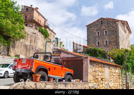 Olmeto, France - August 25,2018: Olmeto street view on a summer day, it is a commune in the Corse-du-Sud department of France on the island of Corsica Stock Photo