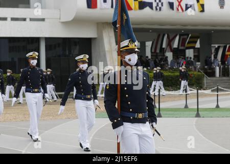 Navy School graduation ceremony of novice brazilian marine corps troops Stock Photo