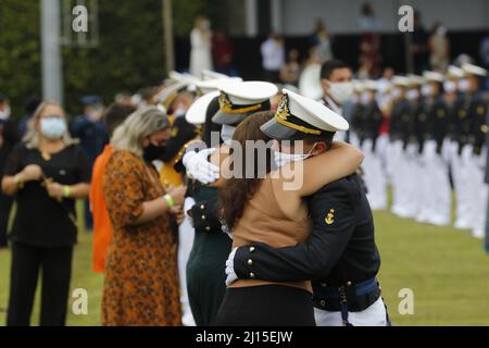 Navy School graduation ceremony of novice brazilian marine corps troops Stock Photo