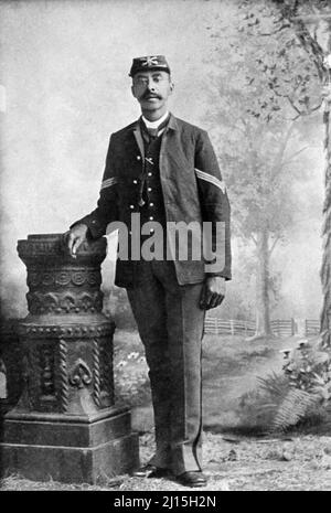 John Denny (1846-1901), African American Buffalo Soldier in U.S. Army and recipient of Medal of Honor for his actions in 1879 Vitorio Campaign, W.E.B. Du Bois Collection Stock Photo