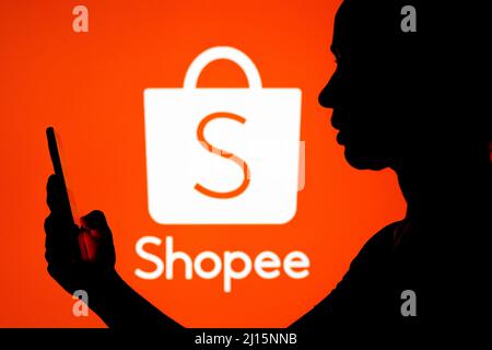 Brazil. 30th Mar, 2022. In this photo illustration, a woman's silhouette  holds a smartphone with the Walmart logo in the background (Photo by Rafael  Henrique/SOPA Images/Sipa USA) Credit: Sipa USA/Alamy Live News Stock Photo  - Alamy