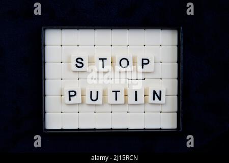 Stop Putin: words made up of letter combinations Stock Photo