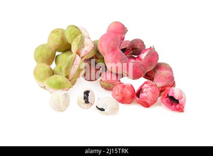 Manila tamarind isolated on white background. Stock Photo