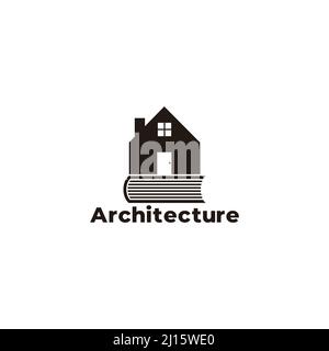 architecture education home book symbol logo vector Stock Vector