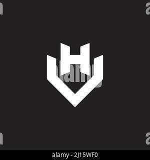 letters hv simple geometric line logo vector Stock Vector