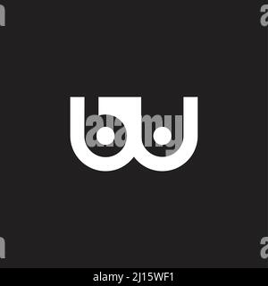 letters bw simple geometric silhouettes logo vector Stock Vector