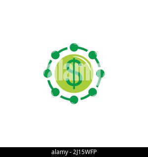 green money dollar circle motion arrows finance symbol vector Stock Vector