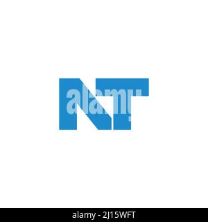 letter nt simple linked geometric logo vector Stock Vector