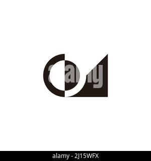 letter om circle geometric slice logo vector Stock Vector