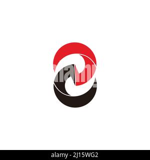 two arrows colorful geometric exchange symbol vector Stock Vector