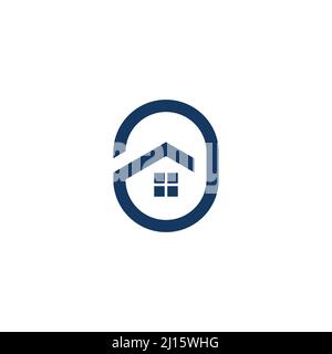 letter a home shield simple geometric line logo vector Stock Vector