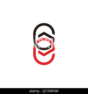 letter ge simple linked geometric line logo vector Stock Vector