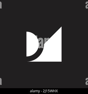 letter dm simple geometric negative space logo vector Stock Vector