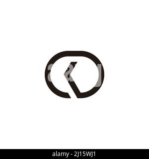 letter kd circle linked geometric line simple logo vector Stock Vector