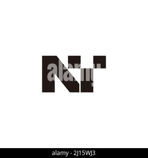 letter nt simple geometric dots squares logo vector Stock Vector