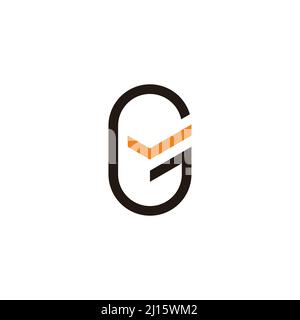 check mark letter g simple circle geometric logo vector Stock Vector