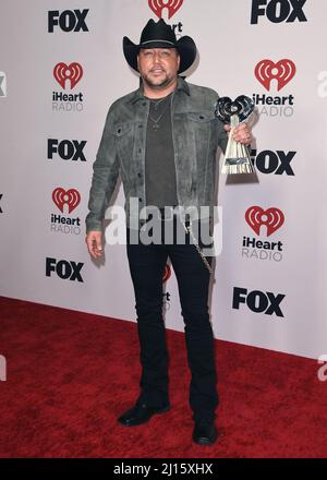 Los Angeles, California, USA. 22nd March, 2022. 2022 IHEARTRADIO MUSIC AWARDS: Jason Aldean at the 2021 “iHeartRadio Music Awards” airing live from The Shrine Auditorium in Los Angeles, Tuesday, March 22 (8:00-10:00 PM ET Live/PT tape-delayed) on FOX. CR: Scott Kirkland/PictureGroup/Sipa USA for FOX. Credit: 2022 FOX MEDIA, LLC. Credit: Sipa USA/Alamy Live News Stock Photo