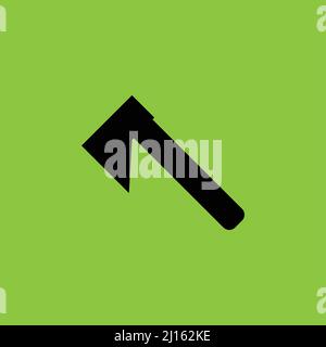 Ax icon isolated on green background.  Stock Vector