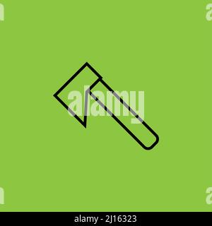 Ax icon isolated on green background.  Stock Vector