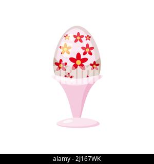 Easter sweet decorated egg on the stand, cupcake. Sweet food Stock Vector