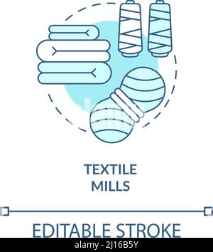 Textile mills turquoise concept icon Stock Vector
