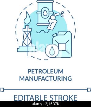 Petroleum manufacturing turquoise concept icon Stock Vector