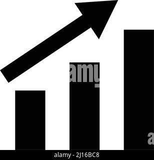 A simple bar graph silhouette icon. Editable vector. Stock Vector