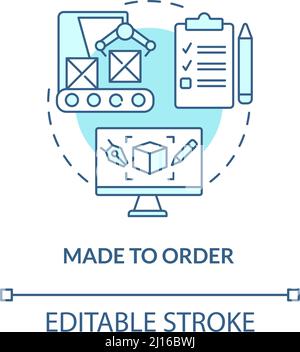 Made to order turquoise concept icon Stock Vector