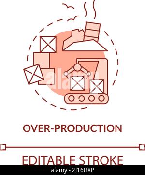 Overproduction red concept icon Stock Vector