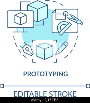 Prototyping turquoise concept icon Stock Vector