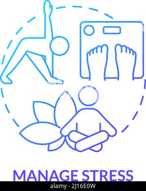 Manage stress blue gradient concept icon Stock Vector