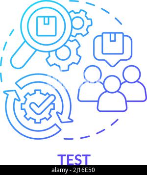 Test blue gradient concept icon Stock Vector
