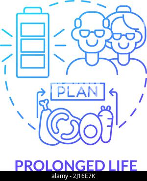 Prolonged life blue gradient concept icon Stock Vector