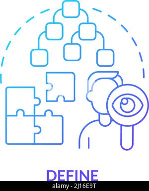 Define blue gradient concept icon Stock Vector