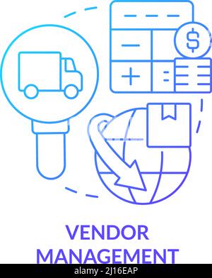 Vendor management blue gradient concept icon Stock Vector