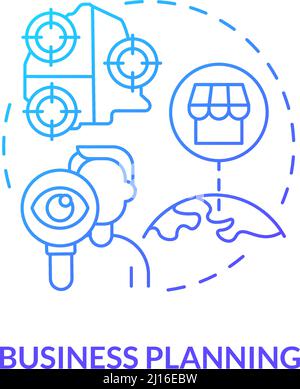 Business planning blue gradient concept icon Stock Vector