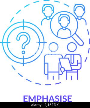 Emphasise blue gradient concept icon Stock Vector