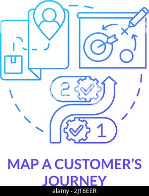Route map blue gradient concept icon Stock Vector Image & Art - Alamy