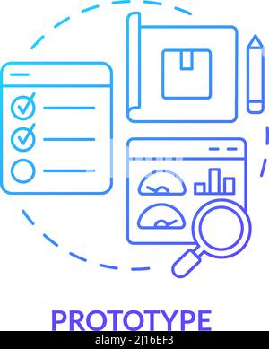 Prototype blue gradient concept icon Stock Vector