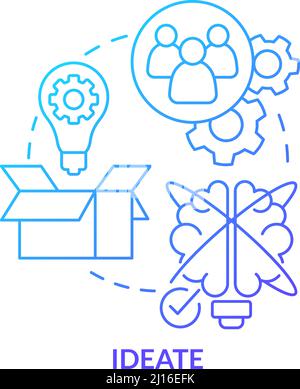 Ideate blue gradient concept icon Stock Vector
