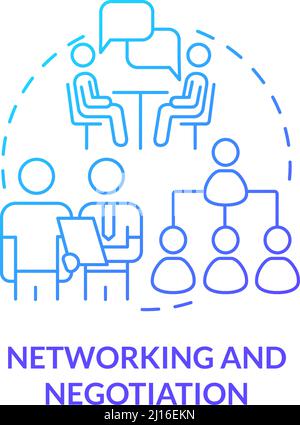 Networking and negotiation blue gradient concept icon Stock Vector