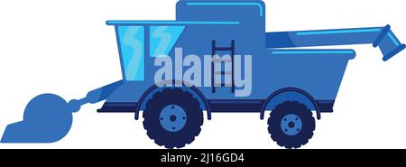 Residual waste transportation semi flat color vector object Stock Vector