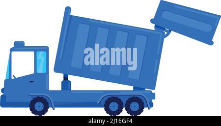 Dump truck semi flat color vector object Stock Vector