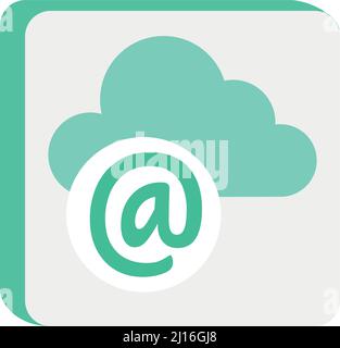 Cloud-based email service semi flat color vector object Stock Vector