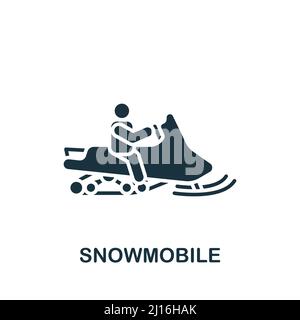 Snowmobile icon. Monochrome simple icon for templates, web design and infographics Stock Vector