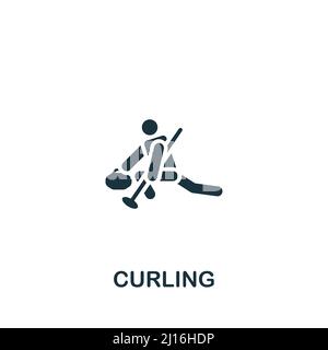 Curling icon. Monochrome simple icon for templates, web design and infographics Stock Vector