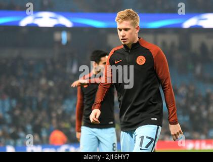 MANCHESTER, ENGLAND - NOVEMBER 1, 2016: Kevin De Bruyne of City pictured prior to the UEFA Champions League Group C game between Manchester City and FC Barcelona at City of Manchester Stadium. Copyright: Cosmin Iftode/Picstaff Stock Photo