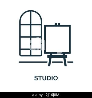 Studio icon. Monochrome simple Studio icon for templates, web design and infographics Stock Vector