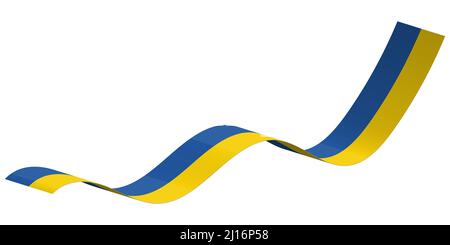 Ribbon stripe flag ukraine patriotic colors yellow and blue Stock Vector